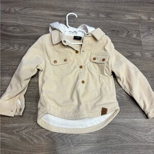 Little Bipsy Cream Corduroy Jacket with Hood 2-3t